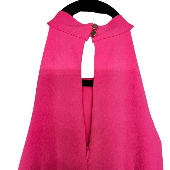 NWT Julia Jordan Midi Dress Women's 2 Fuchsia Pink Knot-Neck Tulip Hem (1111) - Picture 5 of 8